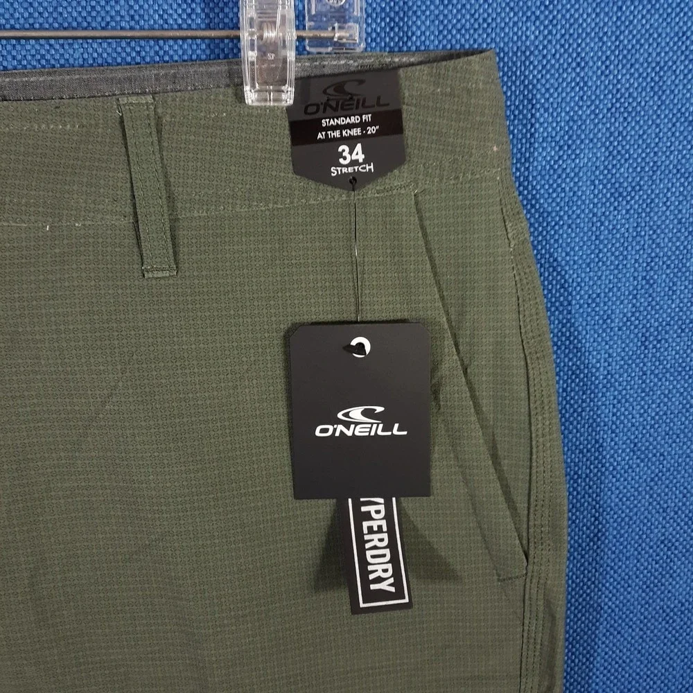 O'Neill Shorts Mens 34 x 10 Southport Hybrid Green Outdoor Stretch NEW